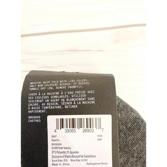 Free Press 5 Pairs Of Sock Liner Black White Gray Nordstrom - Picture 3 of 3